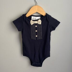 FAO Schwarz Baby Bodysuit with Bow Tie Design 9 Months